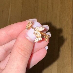 Elegant Gold and Silver Butterfly Ring